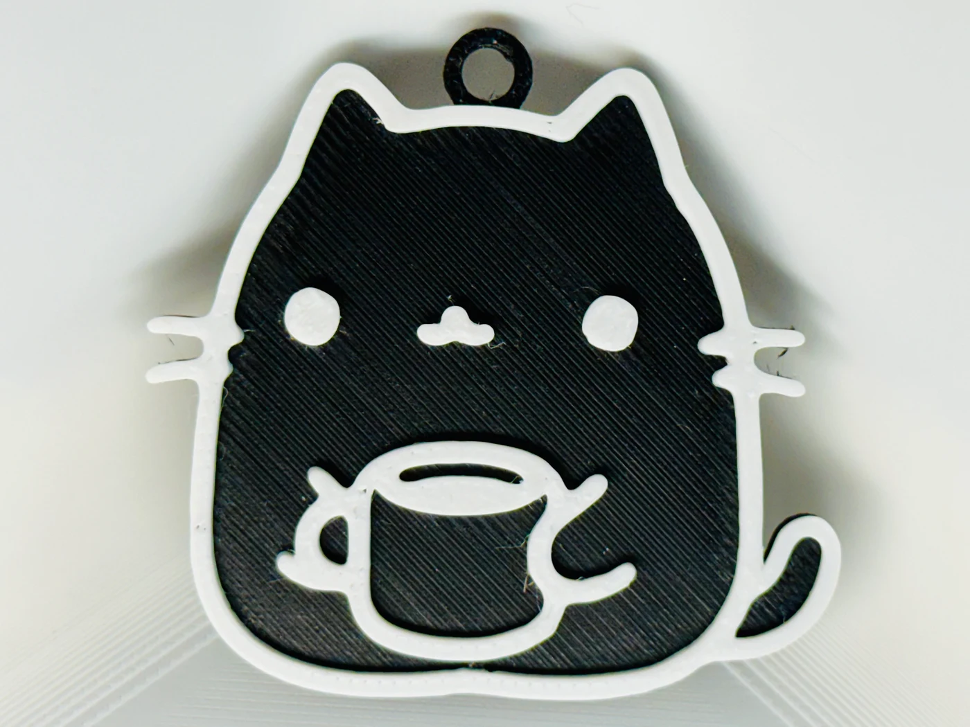 Брелок «Кот с кофе»